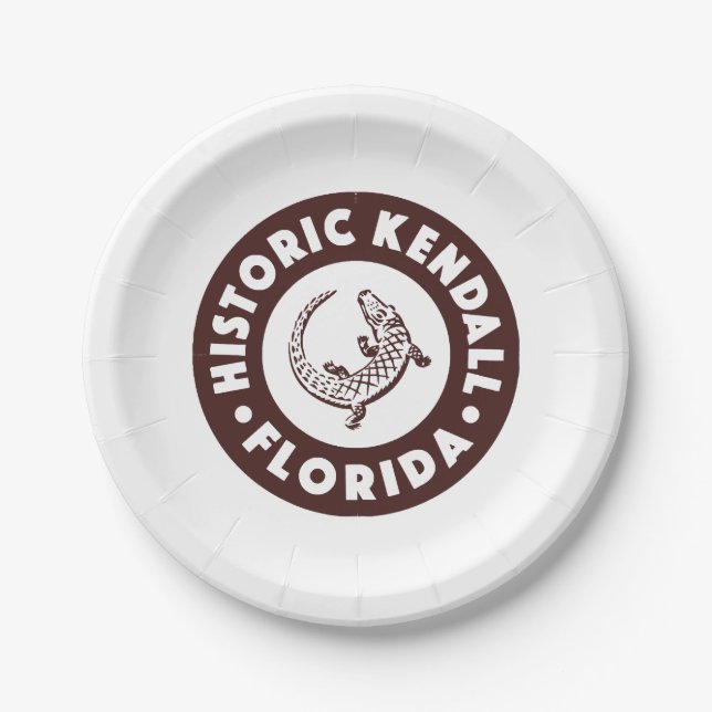 Assiettes En Carton Kendall Floride Cercle - Brun  (Devant)