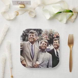 Assiettes En Carton Kennedy Brothers, président John, Robert & Ted