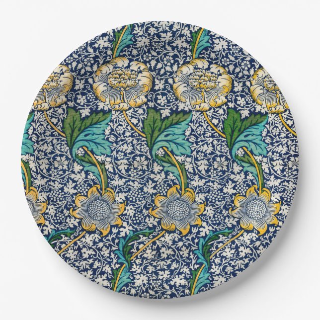 Assiettes En Carton Kennet Motif (par William Morris) (Devant)