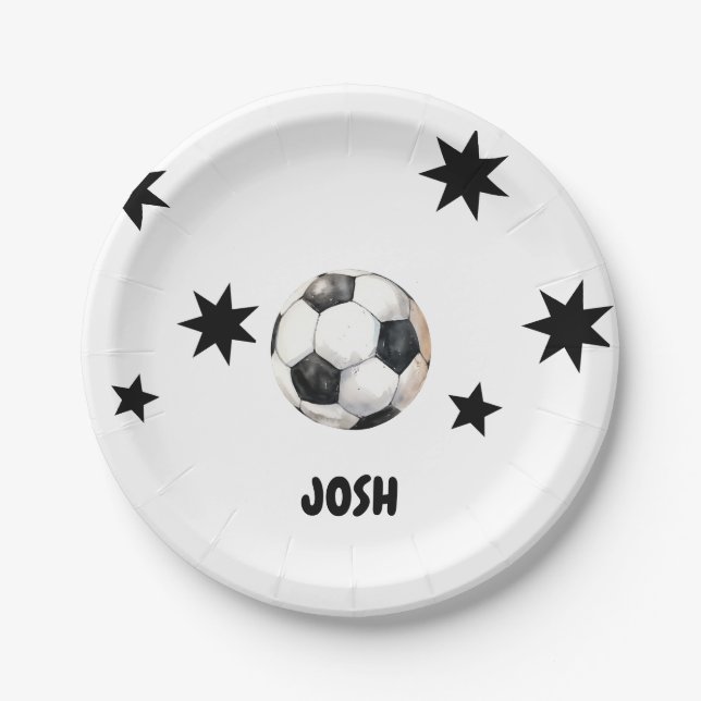 Assiettes En Carton Kickin it at Six Soccer 6th Birthday Party (Devant)