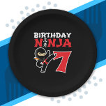 Assiettes En Carton Kids Birthday Ninja<br><div class="desc">This Birthday Ninja 7 makes a parfaite venin pour une fête de 7 ans du vieux ninja birthday "It feese the Japanese Symbole for Ninjutsu with a cartoon ninja doing a karate kick that the birthday or girl will love" This ninja birthday design for boys and girls is a perfect...</div>