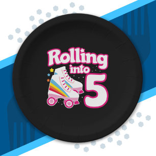 Assiettes En Carton Kids Skate Party - 5e anniversaire - Roller Skate
