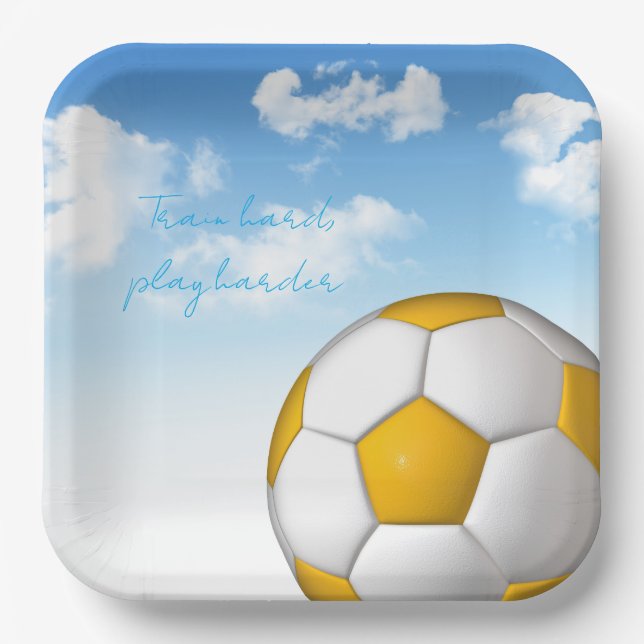 Assiettes En Carton Kids Soccer Ball Sky Illustration (Recto)