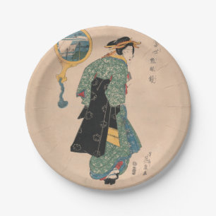 Assiettes En Carton Kimono Woman Courtesan