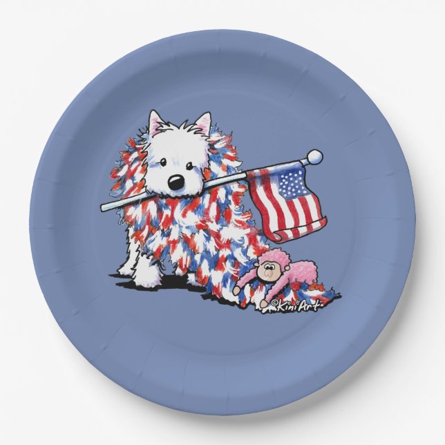 Assiettes En Carton KiniArt Liberty Westie Portrait (Devant)