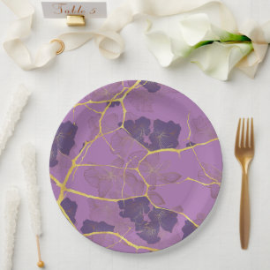 Assiettes En Carton Kintsugi japonais. Double face.