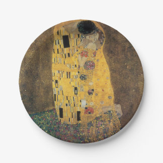 Assiettes En Carton Kiss, , reproduction, Gustav Klimt peinture, art,