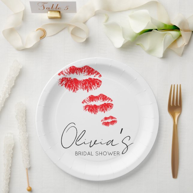 Assiettes En Carton Kiss the miss goodbye baby shower (Mariage)