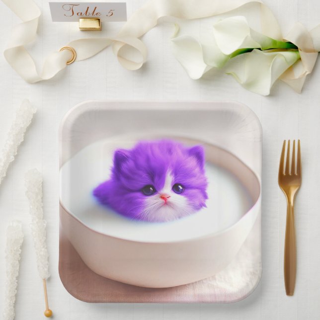 Assiettes En Carton Kitten (Mariage)