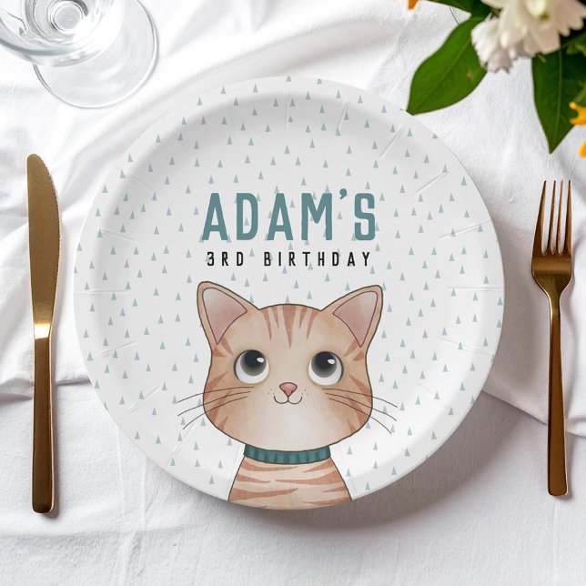 Assiettes En Carton Kitten anniversaire thématique pour un adorable jo (Créateur téléchargé)
