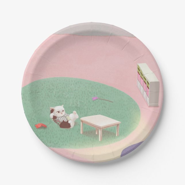 Assiettes En Carton Kitten détente dans le salon (Devant)