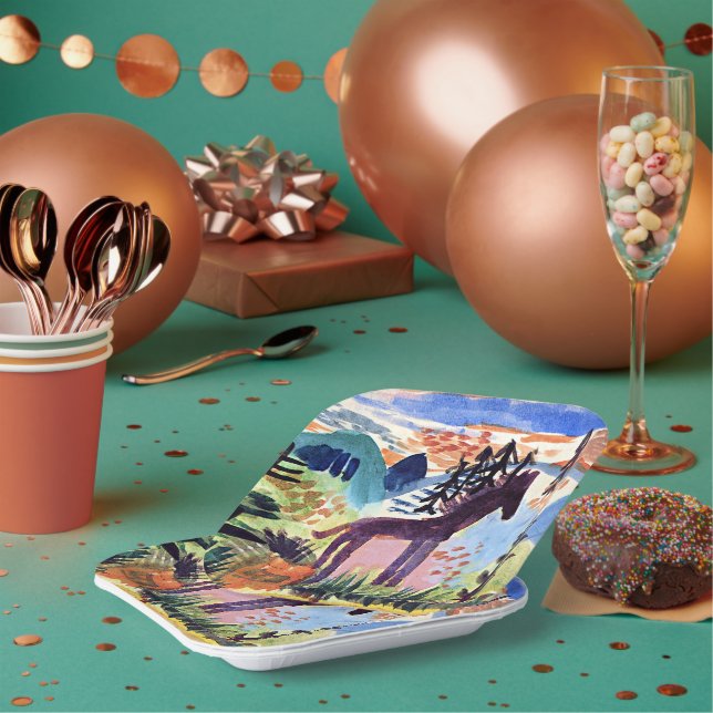 Assiettes En Carton Klee - Le Cheval, célèbre peinture (Multi)