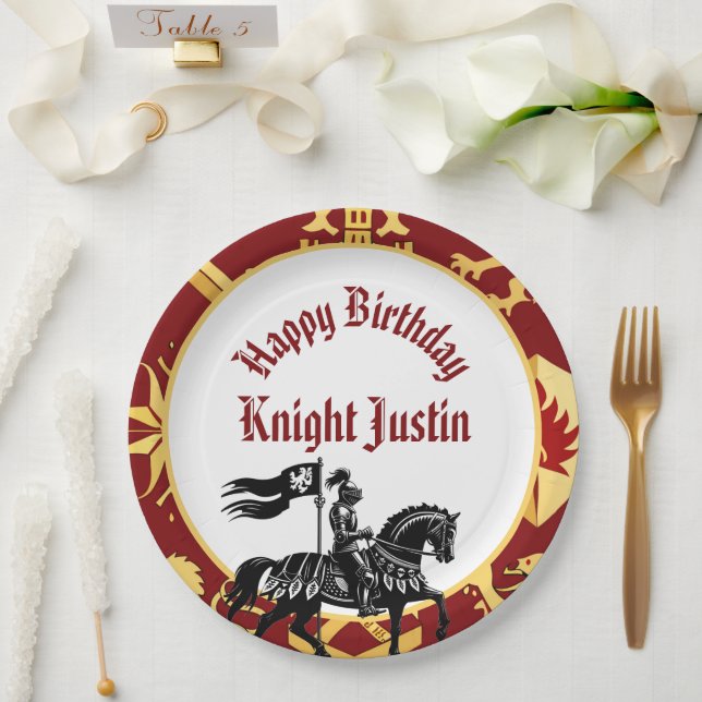 Assiettes En Carton Knight of the Kings Court Medieval Birthday (Mariage)