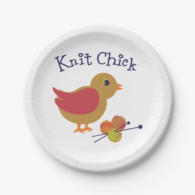 Assiettes En Carton Knit Chick (Devant)