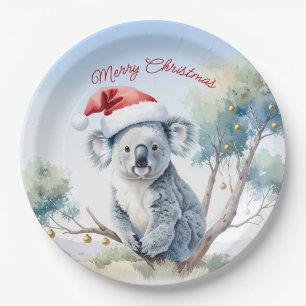 Assiettes En Carton Koala assis dans un eucalyptus Joyeux Noël