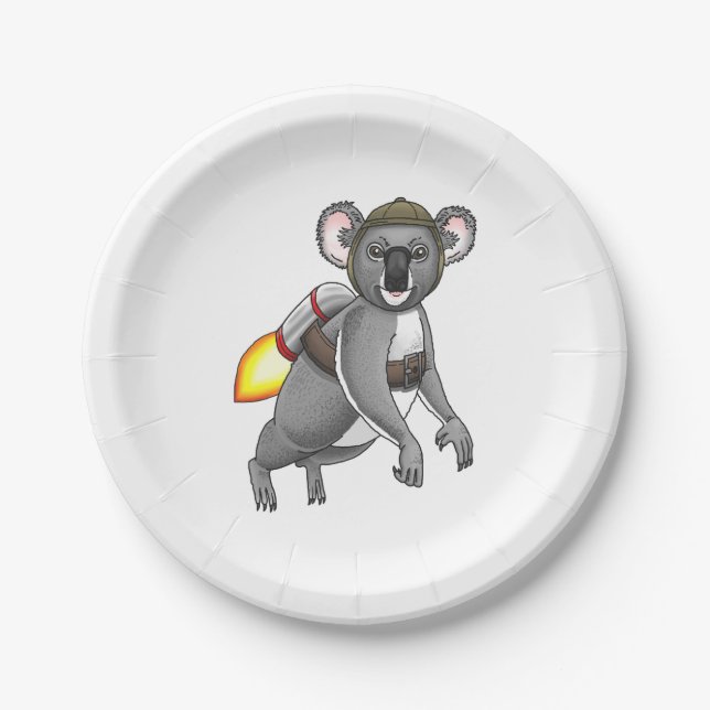 Assiettes En Carton Koala Bear Fusée (Devant)
