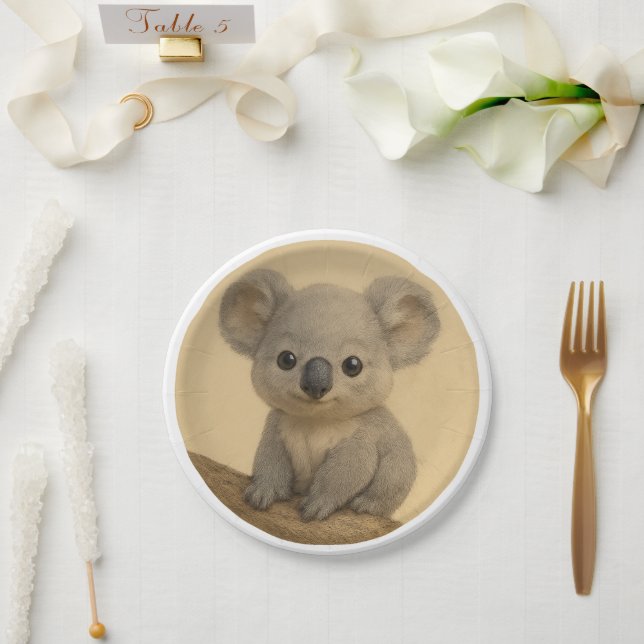 Assiettes En Carton Koala bébé (Mariage)