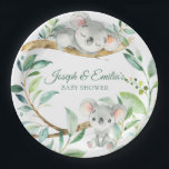 Assiettes En Carton Koala Green et Grey Baby shower neutre entre les s<br><div class="desc">Cute koala bébé avec un design feuille d'eucalyptus vert,  parfait pour un baby shower ou un anniversaire bébé. Customisez avec votre propre nom/texte.</div>