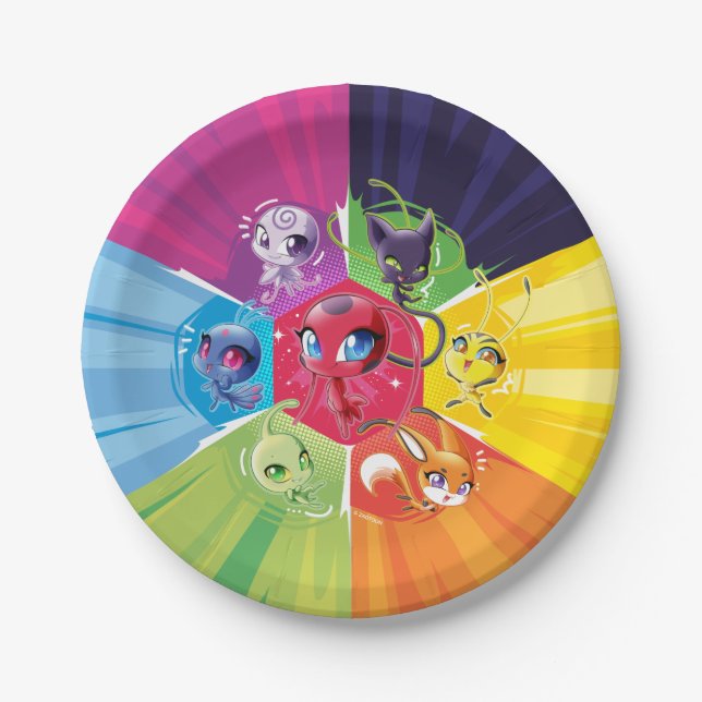 Assiettes En Carton Kwamis coloré (Devant)