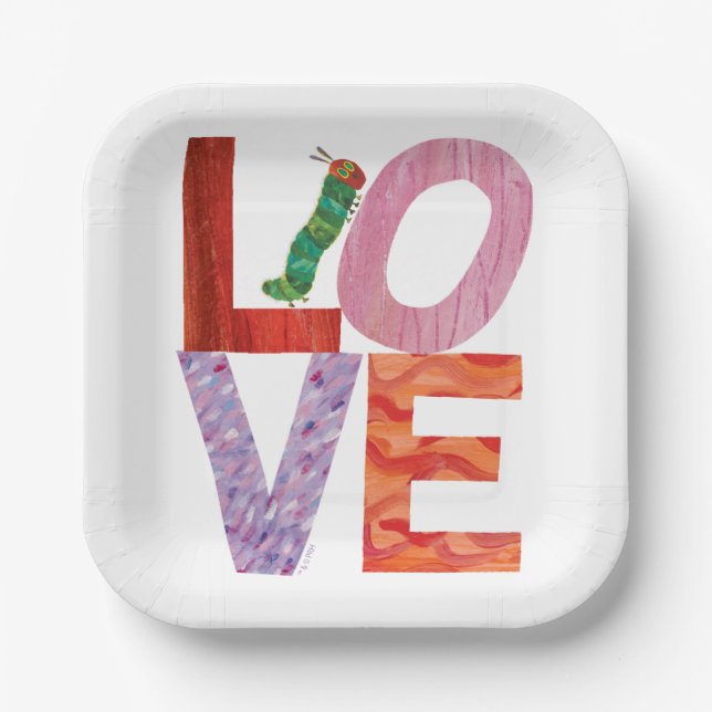 Assiettes En Carton La Caterpillar Très Affamée | AMOUR (Recto)