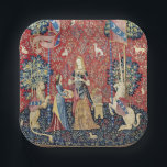 Assiettes En Carton La Dame et la licorne, Odeur<br><div class="desc">La Dame et la licorne, l'Odeur (La Dame a la licorne, L'odorat) Tapisserie médiévale (vers 1500). Cette tapisserie fait partie d'une série de six. Chaque tapisserie présente une dame médiévale dans différentes poses. Chaque scène représente l'un des cinq sens, ainsi qu'une sixième scène intitulée Mon Seul Desir (mon seul désir)....</div>
