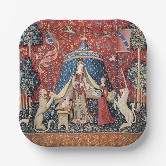 Assiettes En Carton La Dame et l'Unicorne, À mon seul désir (Recto)