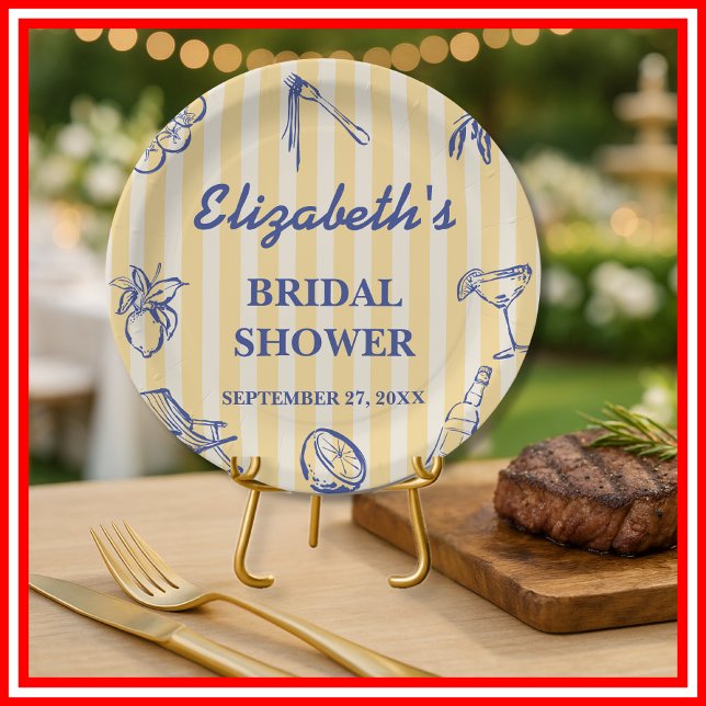 Assiettes En Carton La Dolce Vita Citrons Salle de Fête de Mariage Ita (Créateur téléchargé)