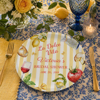 Assiettes En Carton La Dolce Vita Italian Bridal Shower 