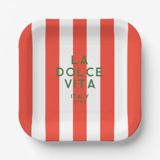 Assiettes En Carton La Dolce Vita Italie Red Cabana