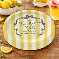 La Dolce Vita Rayure Jaune Baby Shower de Mariée