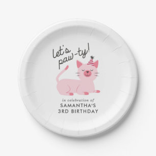 Assiettes En Carton La fête d'anniversaire de chat de Kitty nous a