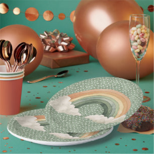 Assiettes En Carton La Fête de la Saint-Patrick Arc-en-Ciel Rustique