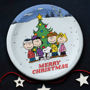 Assiettes En Carton La fête de Noël de Charlie Brown et ses amis