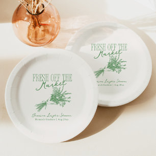 Assiettes En Carton La Fête des mariées verte du marché