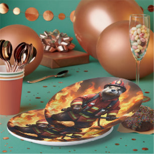 Assiettes En Carton **"La fourrure et les flammes : le feu de dos de l