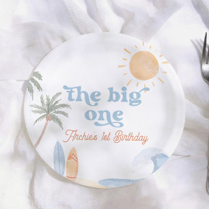 Assiettes En Carton La Grande Fête d'anniversaire de Surf Boy 1 an