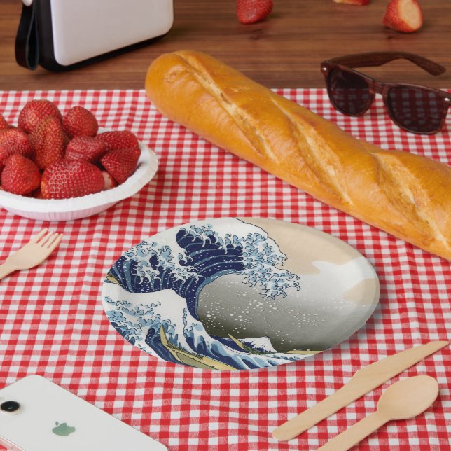Assiettes En Carton La Grande Vague Au Large De Kanagawa (Pique-nique)