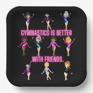 Assiettes En Carton La Gymnastique Est Mieux Avec Les Amis
