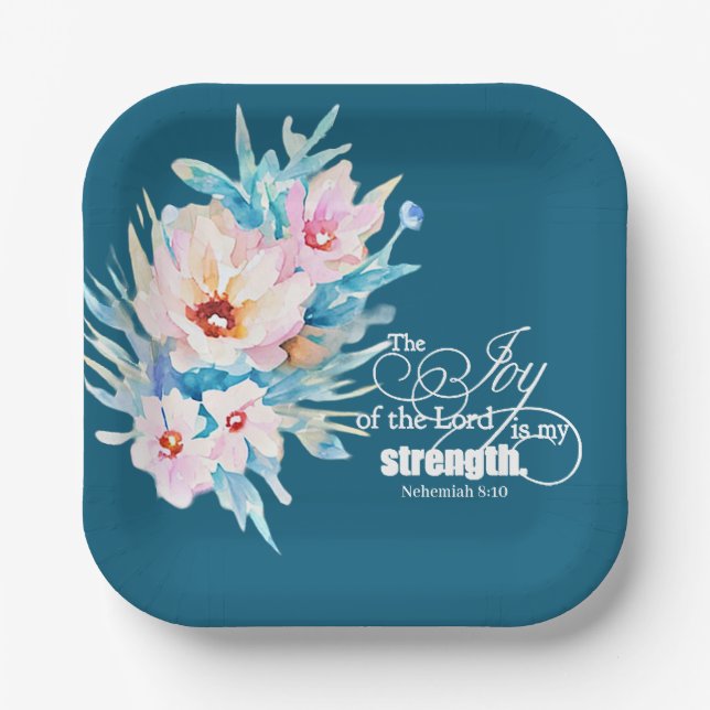 Assiettes En Carton La Joie du Seigneur florale (Recto)