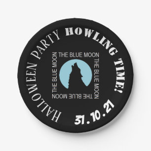 Assiettes En Carton La Lune Bleue, Plaque Papier de la Partie Hallowee