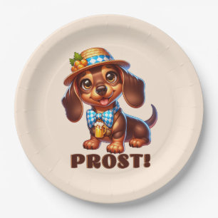 Assiettes En Carton La manifestation de la fête de la bière Dachshund