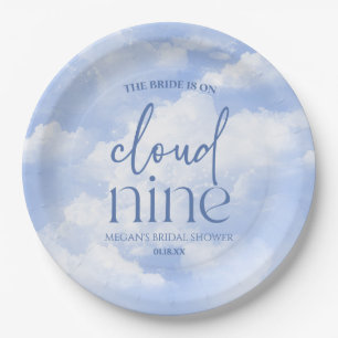 Assiettes En Carton La Mariée Est Sur Nuage Neuf Fête des mariées Bleu
