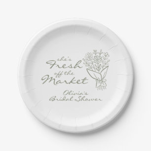 Assiettes En Carton La mariée sort tout juste du marché