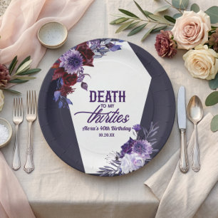Assiettes En Carton La Mort à Mes Trente Ans Floral 40e Fête d'Anniver