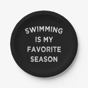Assiettes En Carton La natation est ma saison préférée nageurs