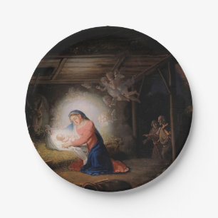 Assiettes En Carton La Nativité du Christ (par Vladimir Borovikovsky)