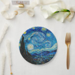 Assiettes En Carton La nuit étoilée de Van Gogh<br><div class="desc">Starry Night,  célèbre tableau de Vincent van Gogh.</div>