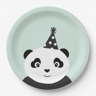 Assiettes En Carton La partie aiment un panda