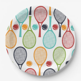 Assiettes En Carton La partie de tennis fournit des décorations de