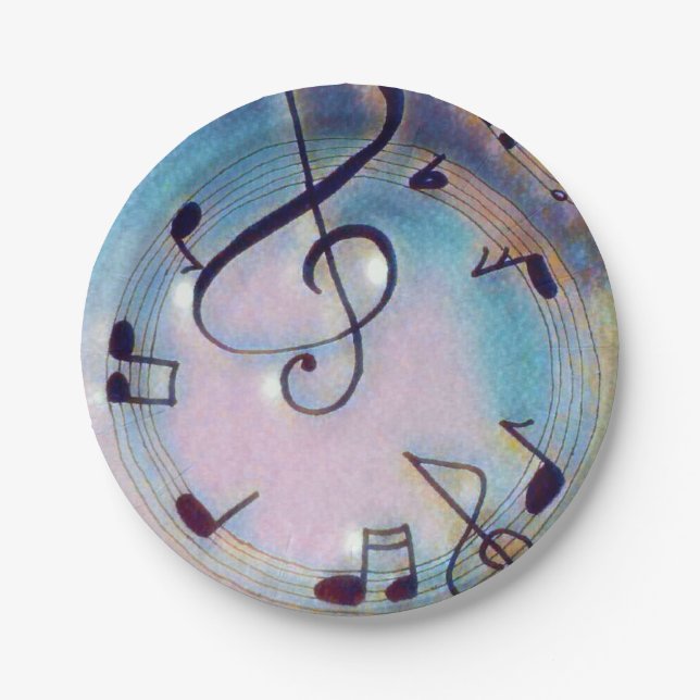 Assiettes En Carton La partie plaque la musique (Devant)
